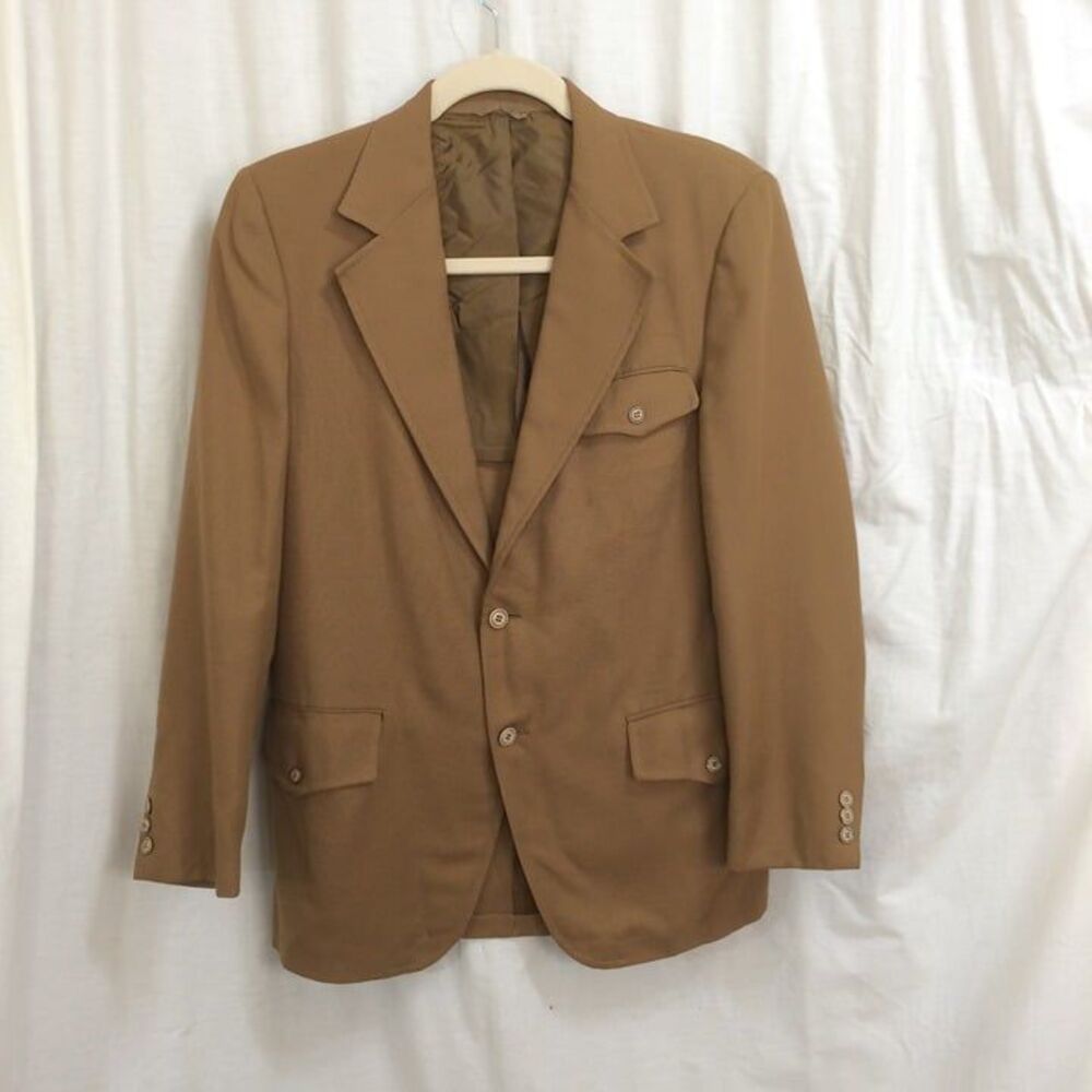 Vintage Anderson Little Vintage 1970s Dark Gold Sport Coat 42R 2 Button